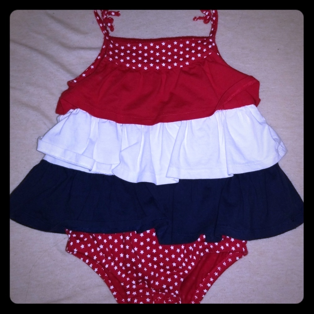 24M RED, WHITE, AND BLUE ONESIE